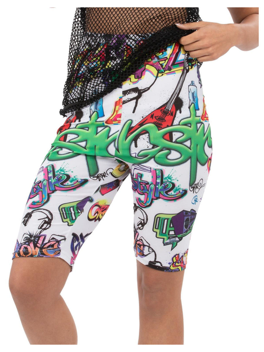 90's Unisex Graffiti Cycling Shorts Costume