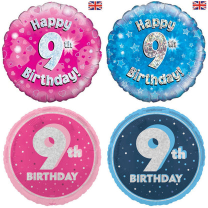 Age 9 Sparkle/ Glitz 18" Foil Balloon