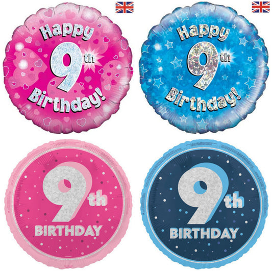 Age 9 Sparkle/ Glitz 18" Foil Balloon