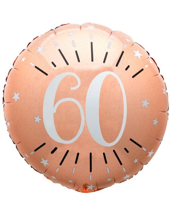 Age 60 Rose and Gold 18" Foil Balloon