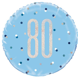 Age 80 Sparkle/ Dotted Glitz 18" Foil Balloon
