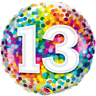 Age 13 Coloured 18" Foil Balloon
