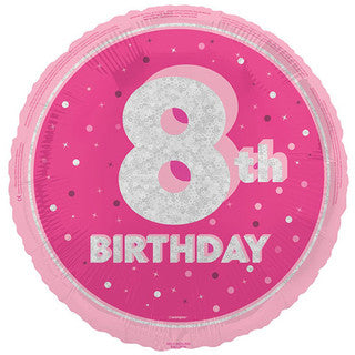 Age 8 Sparkle/ Glitz 18" Foil Balloon