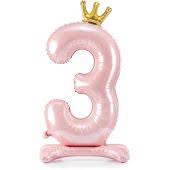 Airfilled Stand-up 25'' Foil Number Balloon Pink Crown
