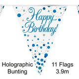 Happy Birthday Blue Sparkling Fizz Bunting
