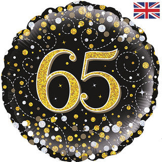 Age 65 Purple/ Coloured 18" Foil Balloon