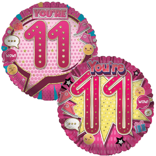 Age 11 Sparkle/ Character 18" Foil Balloon
