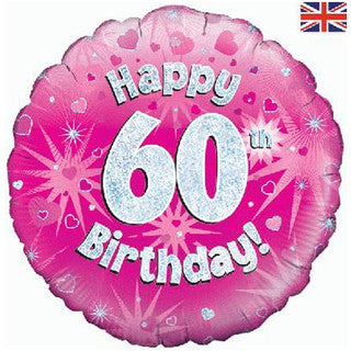 Age 60 Sparkle/ Stars 18" Foil Balloon