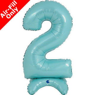 Airfilled Stand-up 25'' Foil Number Balloon Blue