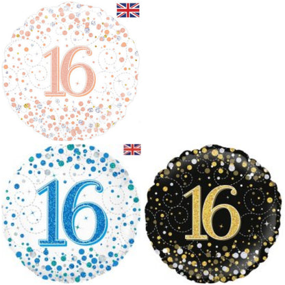 Age 16 Sparkling Fizz 18" Foil Balloon
