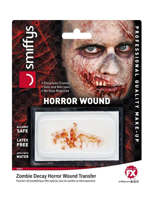Deluxe 3D Horror Temporary Transfer Wound Zombie Decay