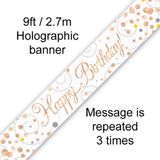 Happy Birthday Rose Gold Sparkling Fizz Banner