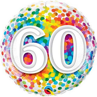 Age 60 Coloured 18" Foil Balloon