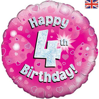 Age 4 Sparkle/ Glitz 18" Foil Balloon