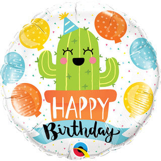 Cute Birthday Cactus 18" Balloon