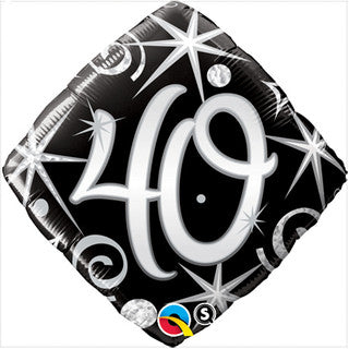 Age 40 Sparkling Fizz/ Diamond 18" Foil Balloon