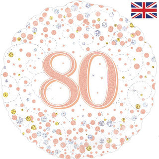 Age 80 Sparkling Fizz/ Diamond 18" Foil Balloon