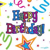 Happy Birthday Ribbons and Stars Napkins 16pkt