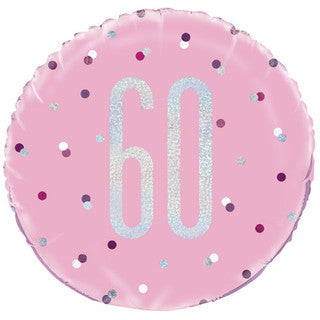 Age 60 Dotted Glitz 18" Foil Balloon