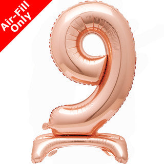 Airfilled Stand-up 25'' Foil Number Balloon Rose Gold