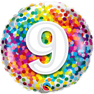 Age 9 Coloured 18" Foil Balloon