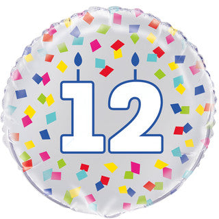 Age 12 Coloured 18" Foil Balloon