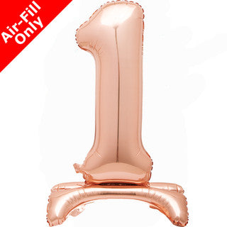 Airfilled Stand-up 25'' Foil Number Balloon Rose Gold