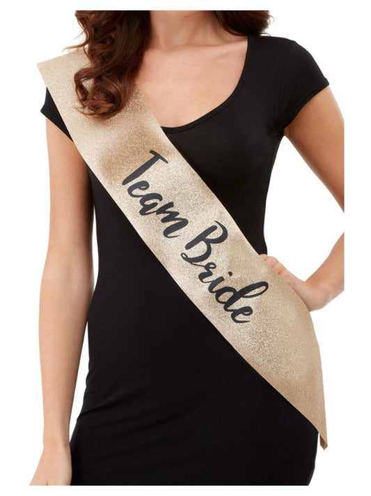 Gold Glitter Team Bride Sash