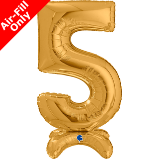 Airfilled Stand-up 25'' Foil Number Balloon Gold