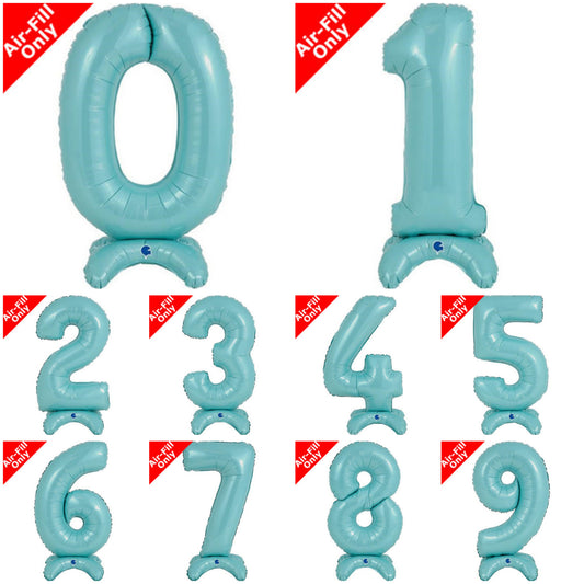 Airfilled Stand-up 25'' Foil Number Balloon Blue