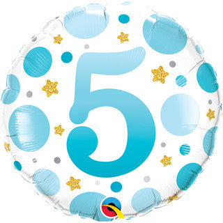 Age 5 Dots 18" Foil Balloon