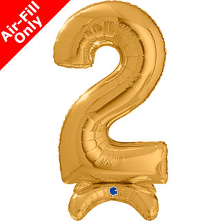 Airfilled Stand-up 25'' Foil Number Balloon Gold