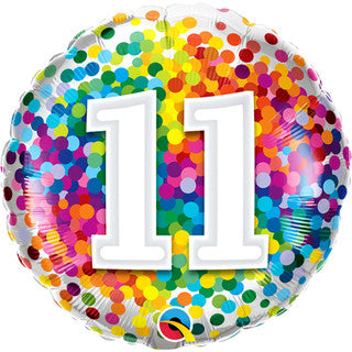 Age 11 Coloured 18" Foil Balloon