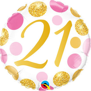 Age 21 Glitter/ Purple 18" Foil Balloon