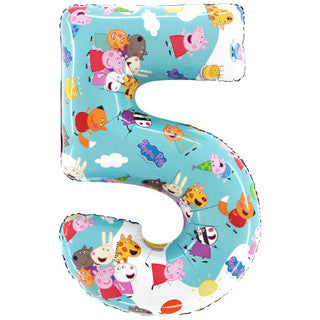 Giant Foil Peppa Pig Number Balloon - 5