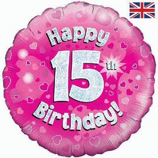 Age 15 Sparkle/ Coloured 18" Foil Balloon