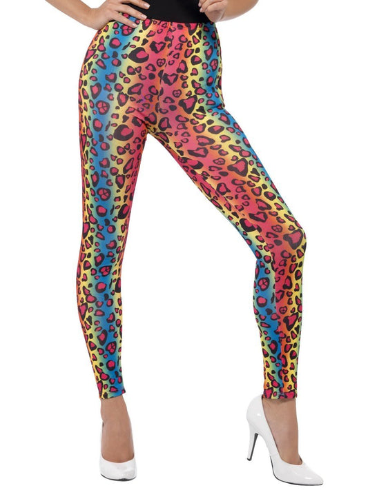 80's Neon Leopard Print Leggings