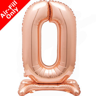 Airfilled Stand-up 25'' Foil Number Balloon Rose Gold