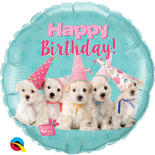 Birthday Hat Dogs 18" Foil Balloon
