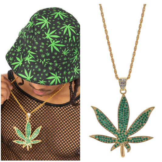 90's Hemp Bling Medallion Necklace
