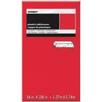 Red Plastic Rectangle Tablecloth