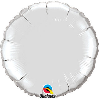 Plain Round White/ Silver 18" Balloon