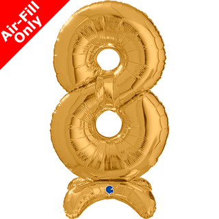 Airfilled Stand-up 25'' Foil Number Balloon Gold