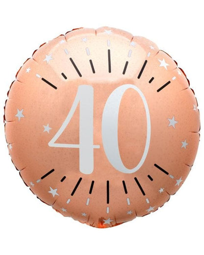 Age 40 Rose and Gold 18" Foil Balloon