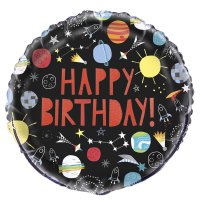 Happy Birthday Planets 18" Foil Balloon