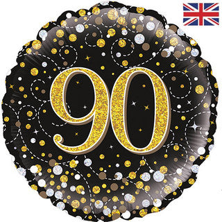 Age 90 Sparkling Fizz/ Diamond 18" Foil Balloon