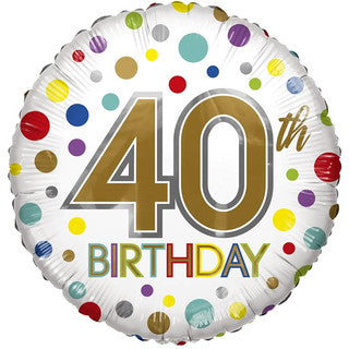 Age 40 Coloured 18" Foil Balloon