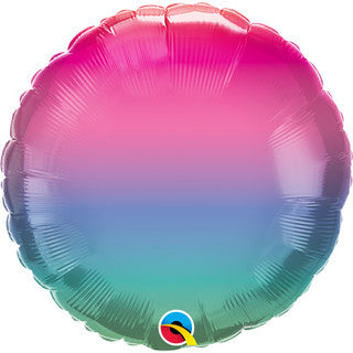 Rainbow Round Ombre 18" Foil Balloon