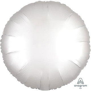 Plain Round White/ Silver 18" Balloon