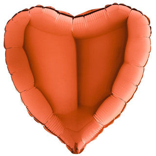 Plain Heart Red/ Orange 18" Balloon